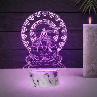 3D Illusion Lord Hanuman Night Lamp with Multicolor Led Lamp Devotional Table Lamp Home Office Pooja Room Decoration Light